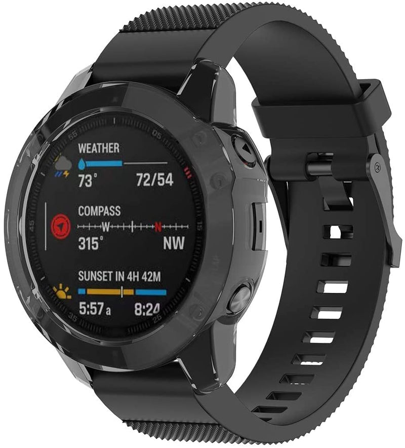 Zitel Case for Garmin Fenix 6 / 6 Pro / Sapphire Bumper Cover (Not for Fenix 6S & 6X) - Black