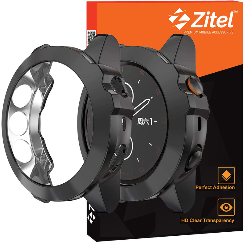 Zitel Case for Garmin Fenix 5X / 5X Plus Bumper Cover (Not for Fenix 5 / 5S) - Black