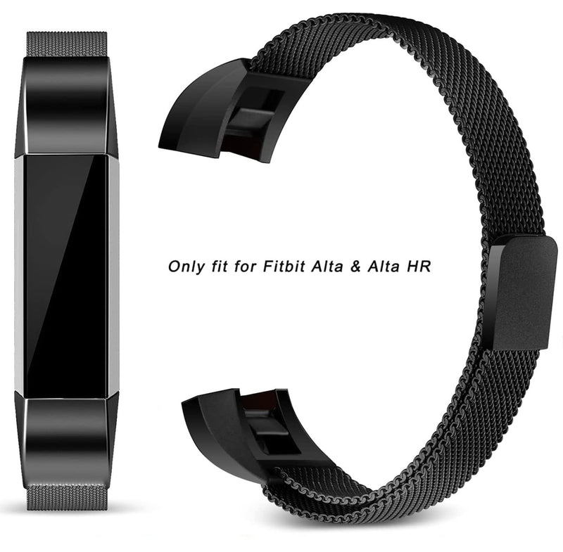 Zitel Band for Fitbit Alta / Fitbit Alta HR Stainless Steel Wristband for Women Men - Black