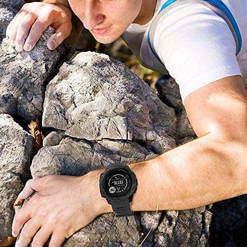 Zitel® Watch Band Compatible with Garmin Instinct Solar / Esports / Tide / Tactical GPS Soft Silicone Sport Wristband Straps - Black