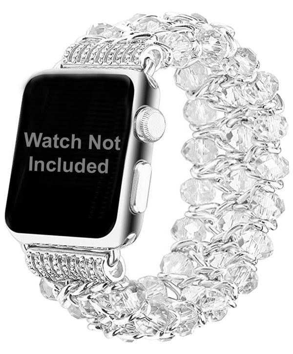 Zitel Band for Apple Watch 41mm/40mm/38mm Beaded Strap for Women Girls - Clear