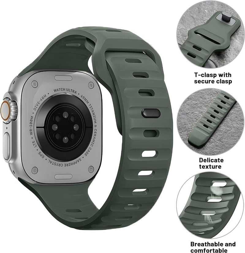 Zitel Band for Apple Watch Ultra 2 / Ultra Sport Straps 49mm 45mm 44mm 42mm - Army Green