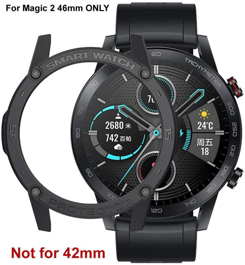 Zitel Case for Honor Magic Watch 2 46mm, Soft TPU Full Around Bumper Cover Shell (Without Screen Protector) - Black