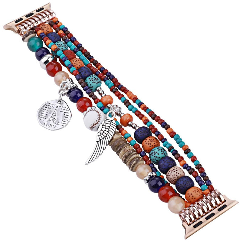 Zitel Band for Apple Watch 41mm/40mm/38mm Beaded Strap for Women Girls - Multi Color