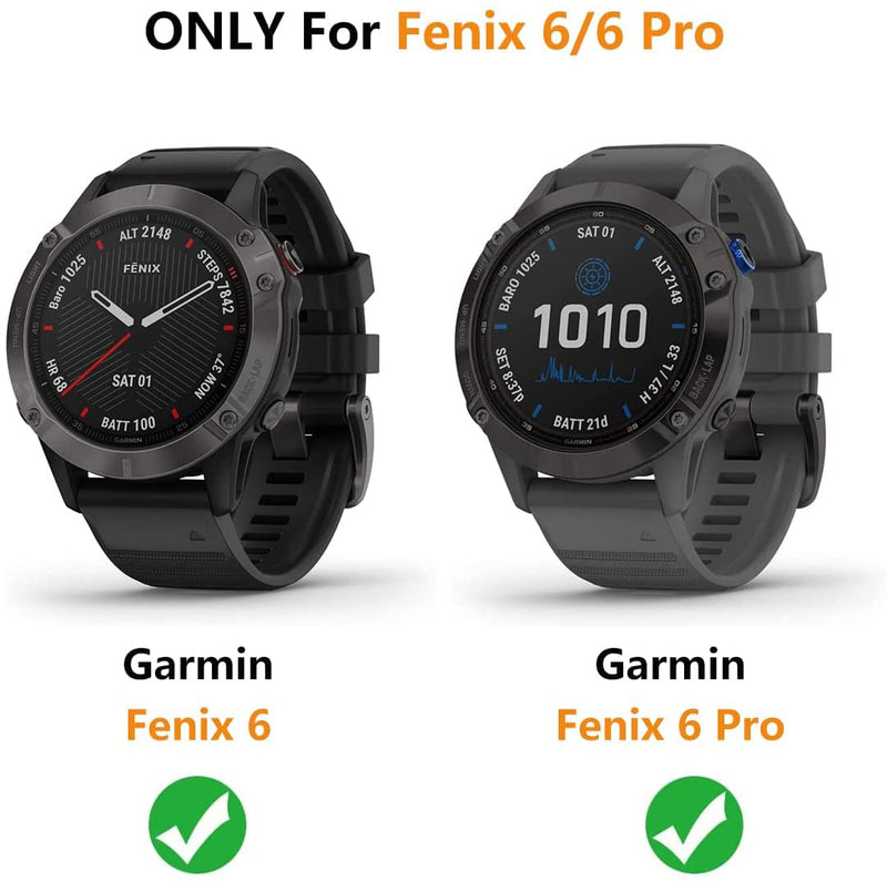 Zitel Case for Garmin Fenix 6 / 6 Pro / Sapphire Bumper Cover (Not for Fenix 6S & 6X) - Black