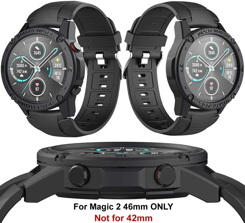 Zitel Case for Honor Magic Watch 2 46mm, Soft TPU Full Around Bumper Cover Shell (Without Screen Protector) - Black