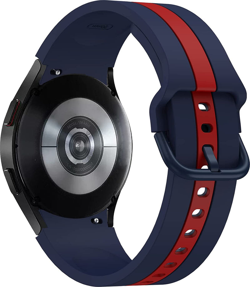 Zitel Band for Samsung Galaxy Watch 6, Watch 5, Watch 4, Silicone No Gap Band - Blue Red