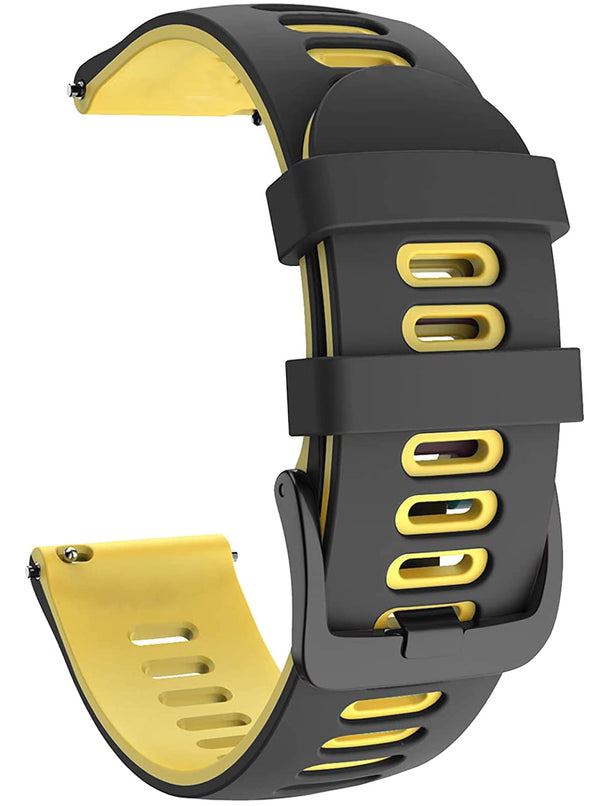 Zitel Band for Garmin Forerunner 265 / 255, Vivoactive 4 45mm, Venu 2 45mm. Venu 3, 22mm Strap - Black-Yellow