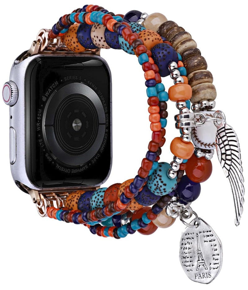 Zitel Band for Apple Watch 41mm/40mm/38mm Beaded Strap for Women Girls - Multi Color
