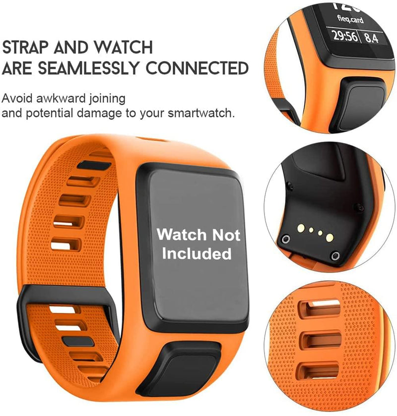 Zitel Band for Tomtom Straps for Runner 3, Spark 3, Runner 2, Spark, Golfer 2, Adventurer - Orange