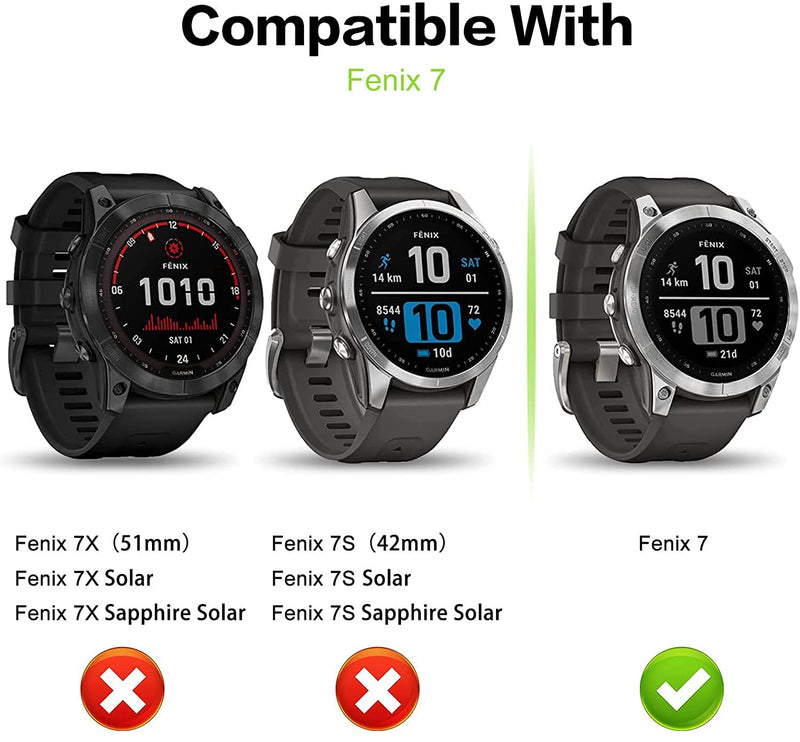 Zitel Case for Garmin Fenix 7 / Fenix 7 Solar Bumper Cover (Not for Fenix 7X / Fenix 7S) - Black Tint