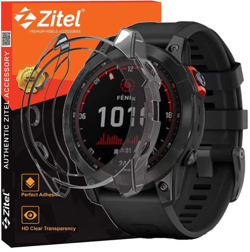 Zitel Case for Garmin Fenix 7X / Fenix 7X Solar Bumper Cover (Not for Fenix 7S / Fenix 7) - Black Tint