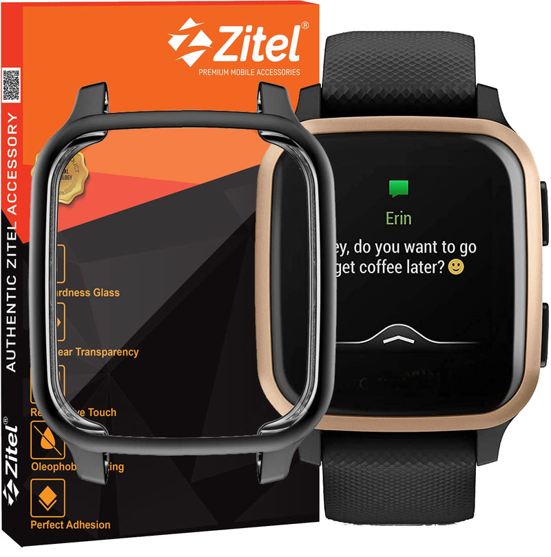 Zitel Case for Garmin Venu Sq / Sq Music Screen Protector Soft Case - Black Tint