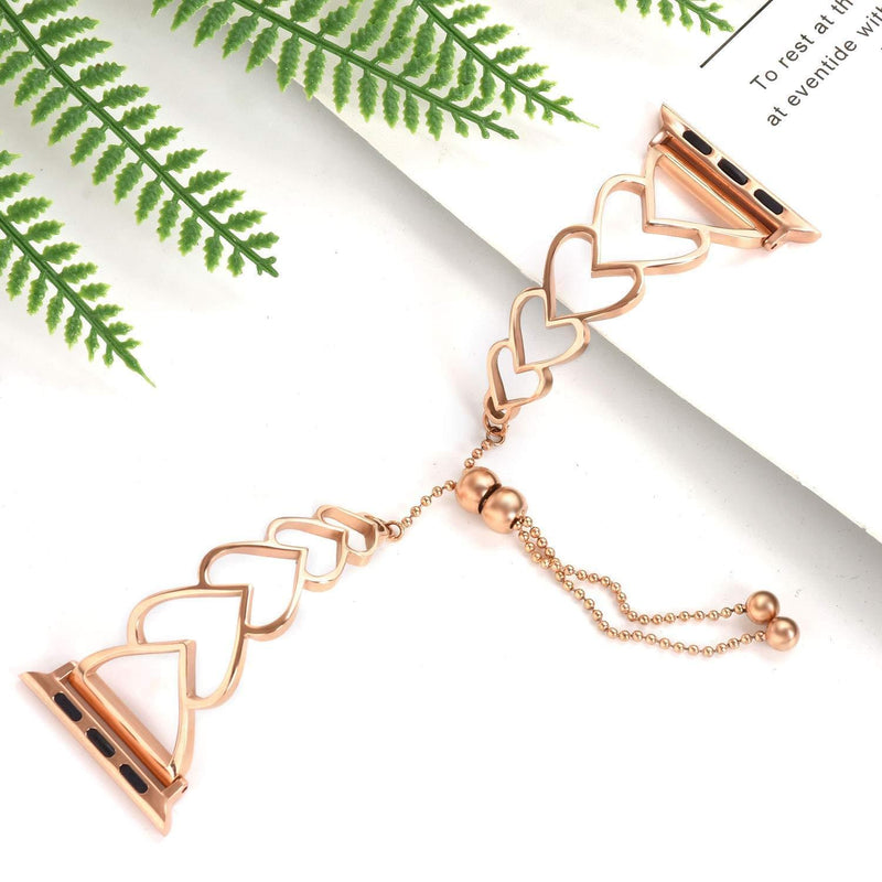 Zitel Band for Apple Watch Straps for Women Girls 41mm 40mm 38mm Series 9 8 7 6 5 4 3 2 1 SE - Rose Gold