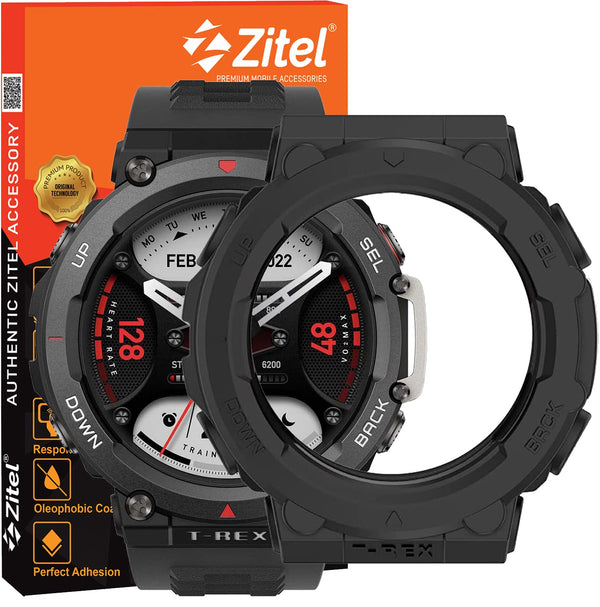 Zitel Case for Amazfit T-Rex 2 Bumper Cover - Black
