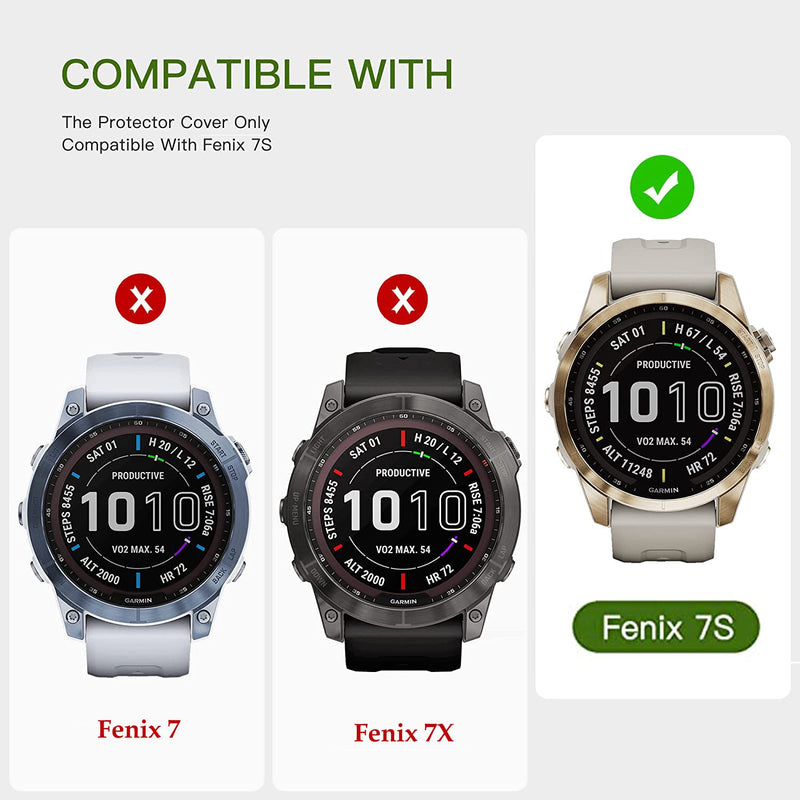 Zitel Case for Garmin Fenix 7S / Fenix 7S Solar Bumper Cover (Not for Fenix 7X / Fenix 7) - Black Tint