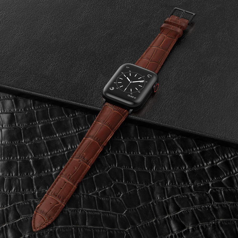 Zitel Leather Bands for Apple Watch Straps 49mm 45mm 44mm 42mm, Series 9 8 7 6 5 4 3 2 1 SE - Retro Brown