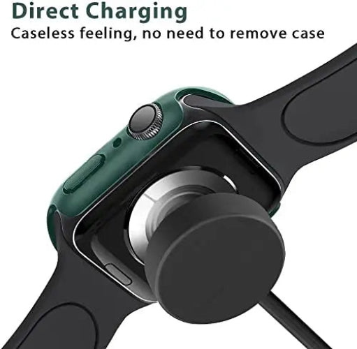 Zitel Case Compatible with Apple Watch Series 7 45mm Hard PC Bumper Case with Built-in 9H Tempered Glass Screen Protector Edge-to-Edge Smart Defense - Green Zitel
